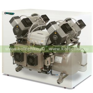 EKOM DK50 2x4VR/110S/M – безмасляный компрессор со шкафом, с мембранным осушителем, для централизованной компрессорной (430 л/мин, 6 – 8 бар) / Гарантия 2 года