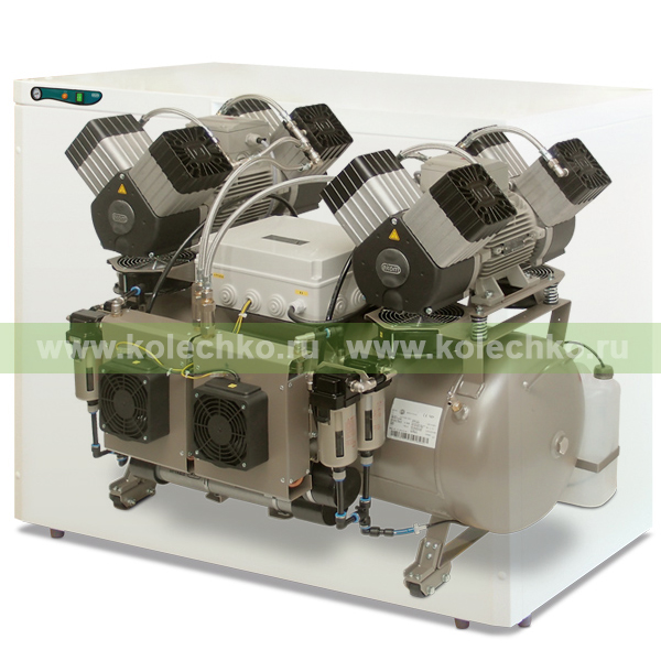EKOM DK50 2x4VR/110S/M – безмасляный компрессор со шкафом, с мембранным осушителем, для централизованной компрессорной (430 л/мин, 6 – 8 бар) / Гарантия 2 года