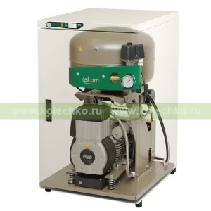 EKOM DK50 PLUS S/M — безмасляный компрессор со шкафом, с мембранным осушителем, для одной стоматологической установки (60 л/мин, 6 — 8 бар) / Гарантия 2 года