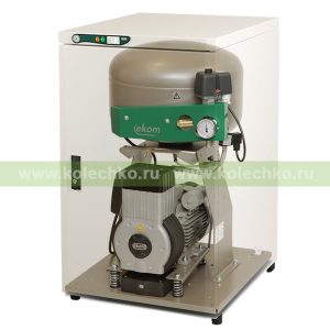 EKOM DK50 PLUS S – безмасляный компрессор со шкафом, без осушителя, для одной стоматологической установки (70 л/мин, 6 – 8 бар) / Гарантия 2 года
