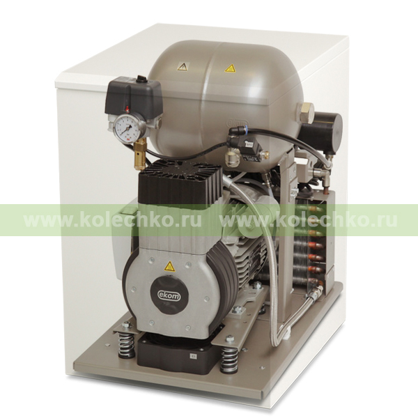 EKOM DK50-10 S/M – безмасляный компрессор со шкафом, с мембранным осушителем, для одной стоматологической установки (60 л/мин, 6 – 8 бар) / Гарантия 2 года