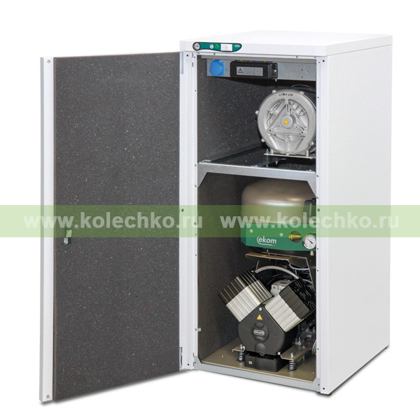 EKOM DUO 2V – безмасляный компрессор с отсасывающим агрегатом для двух стоматологических установок / Гарантия 2 года
