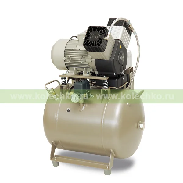 EKOM DK50 2V/50 — безмасляный компрессор без шкафа, без осушителя, для двух стоматологических установок (135 л/мин, 6 – 8 бар) / Гарантия 2 года