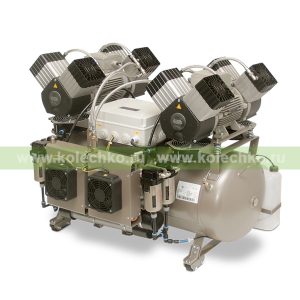 EKOM DK50 2x4VR/110/M – безмасляный компрессор без шкафа, с мембранным осушителем, для централизованной компрессорной (430 л/мин, 6 – 8 бар) / Гарантия 2 года