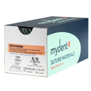 Шовный материал моноквик A 5/0 mono K 13 mm 1/2 75 cm (12 шт)